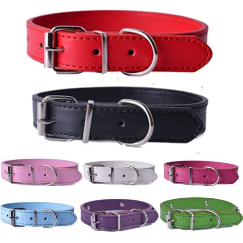 Pink Dog Collar Pu Leather Dog Collars for Small Dogs Size XXS-L Cat Accessories Puppy Pet Supplies Red Black White Colors