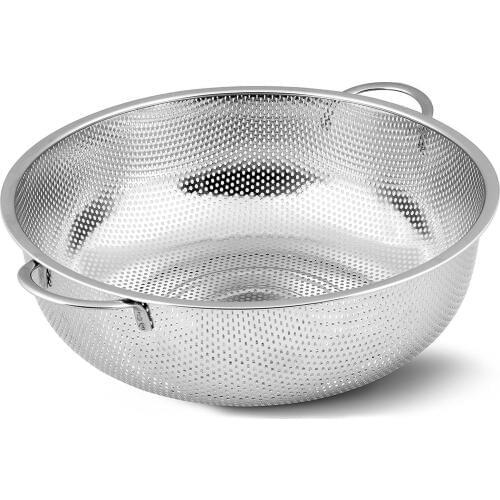 Micro-perforated stainless steel strainer 28.5 cm wide Argente drop shipping