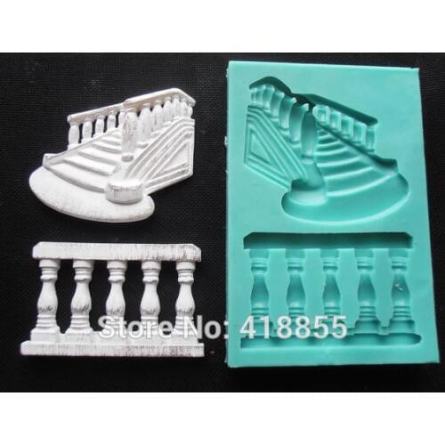 Silicone Mould STAIRCASE and Railing Sugarcraft Cake Decorating Fondant Mold Fimo Molds Silicone Rubber for Cake Decorations 001