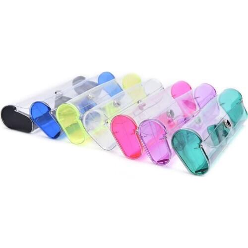 1 Pc Kawaii Cute Girls Transparent Glasses Case PVC Glasses Boxprotable Eyewear Boxes
