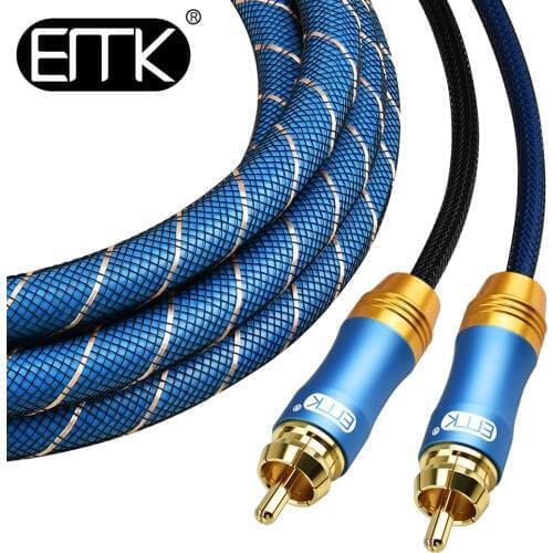 RCA Stereo Cable/Cord Top Grade Dual 2 RCA Male to 2RCA Male Audio Cable,Digital&Analog,Double-Shielded,PRO Series) for AV Hi-Fi