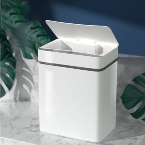 QD Intelligent Trash Can Automatic Sensor Dustbin Smart Sensor Electric Waste Bin Home Rubbish Can For Kitchen Bathroom Garbage