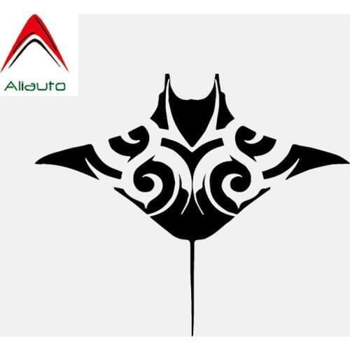 Aliauto Personality Car Sticker Manta Ray Fish Sea Life Seashore Ocean Beach Vinyl Accssories PVC Decal for Renault,15cm*12cm