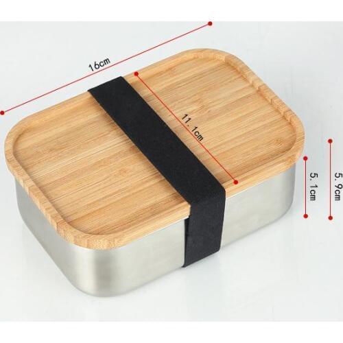 High End Safety Food Container Practical With Cover Sushi Lunch Box Easy To Clean Bento Boxes Wooden lid SN978