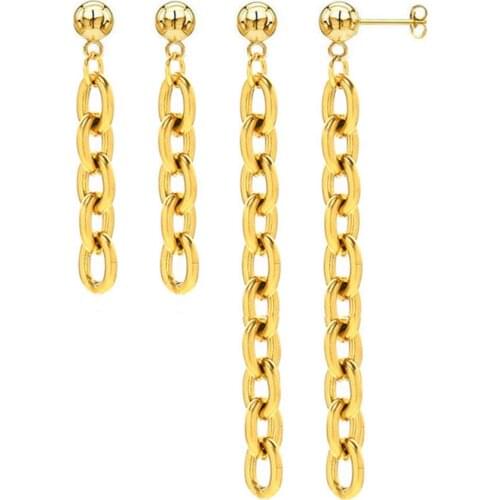 Ladies Glamour Stainless Steel Stud Earrings Golden Ring Circle High Quality Jewelry