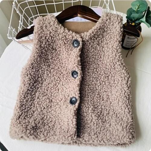 2020 new spring autumn/winter/summer Girls Kids Velvet fake fur vest comfortable cute baby Clothes Children Clothing