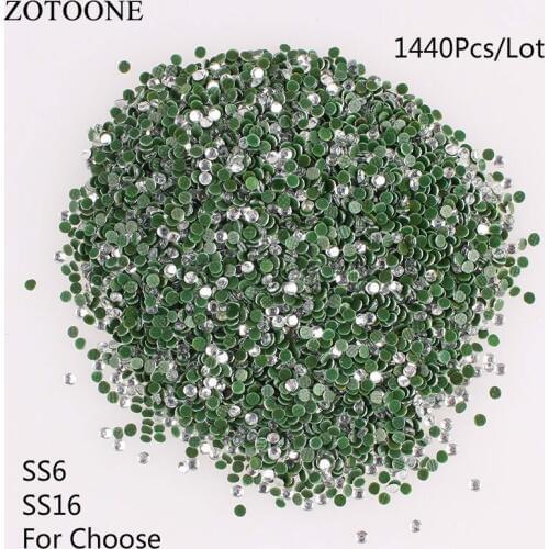 ZOTOONE 1440pcs Crystal Rhinestone Applique Decorations Bridal Crystal Trim Adhesive Nail Art Flarback Rhinestones For Clothes