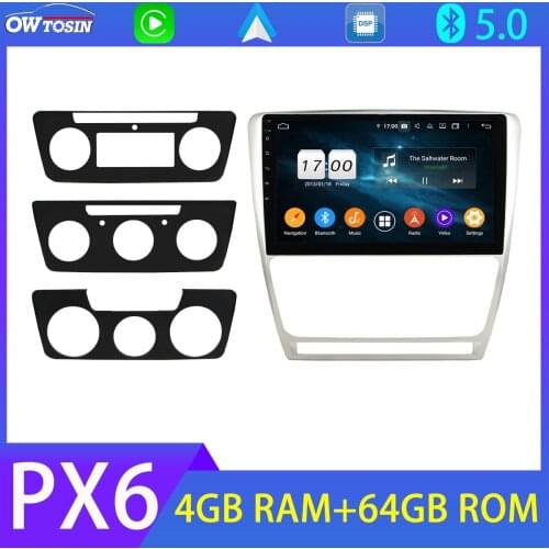 10.1'' PX6 4G+64G Android 10 GPS Navi Car Multimedia Player Bluetooth 5.0 Tethering For Skoda Octavia 2007-2014 DSP 4G LTE Radio