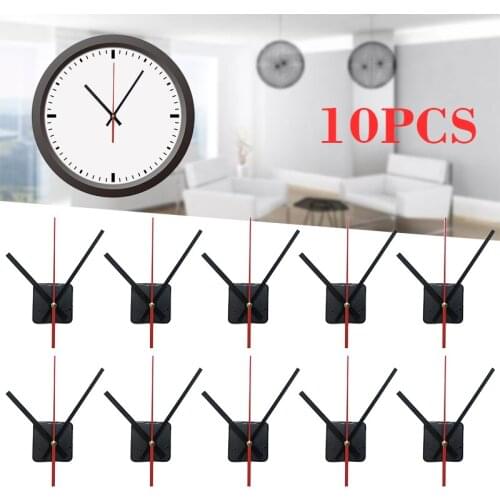 10 Sets Clock Quartz Movement Mechanism Red and Black Hands DIY Replacement Part