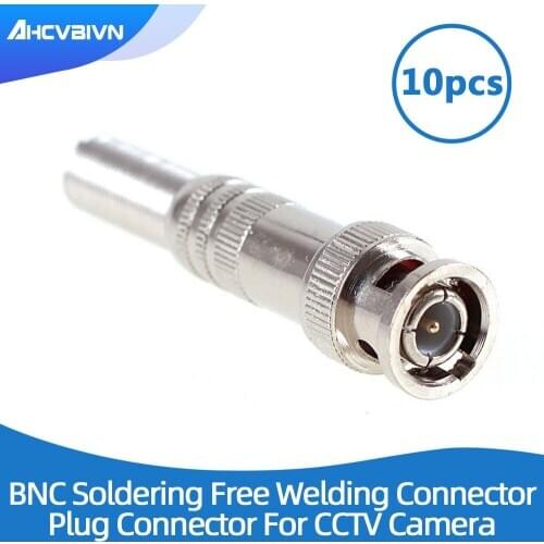 10Pcs CCTV RG-59 Male BNC Connector To Coaxial Cable BNC Connector For AHD CVI TVI Camera