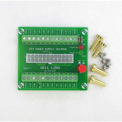 24/20-pin ATX DC Power Supply Breakout Board Module 24Pin ATX to terminal block