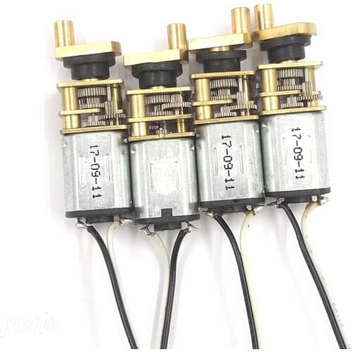 4pcs N20 Full Metal Gearbox Gear Motor with Swing Arm Shaft DC 3V-6V 30RPM-50RPM for Fingerprint Lock 1:256 Gear Ratio 200g.cm