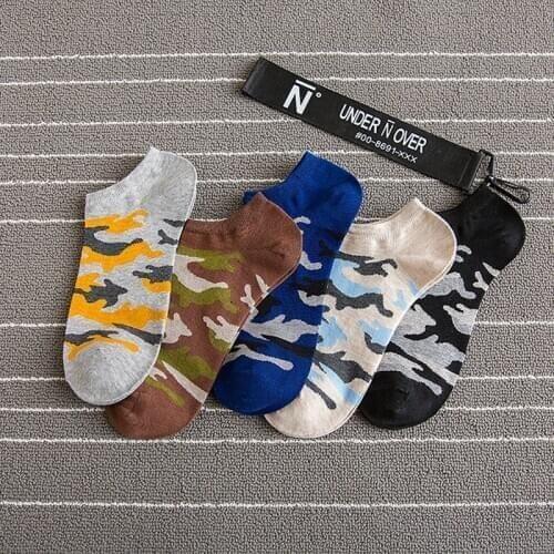 5 Pairs/lot Camouflage Funny Socks Men Cotton Male Outdoor Sport Jungle Hiking Socks Army Green Clothes Shoes Wear Sokken