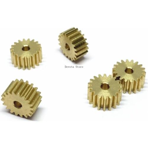 5pcs 0.4M 16T 17T Copper small spur gear 2mm Bore diameter x4mm thickness