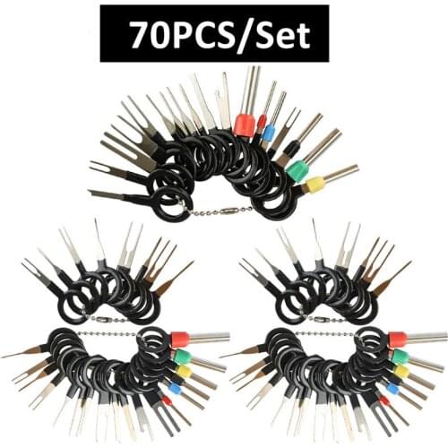 70pcs Stylus Auto Plug Terminal Remove Tool Kit Set Key Pin Extractor Automobile Electrical Wire Crimp Connector Puller Tool