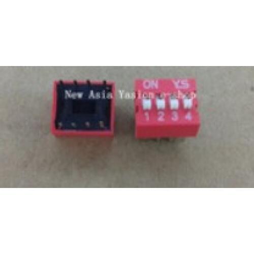 Free Shipping 50pcs 4P 4 Position DIP Switch 2.54mm Pitch 2 Row 8 Pin DIP Switch