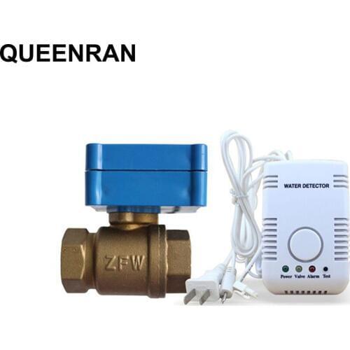 Water Leakag Sensor For Smart House with Water Probe and Motorized Valve Auto Shut Off Water Leaking Detector Kit Alarm System