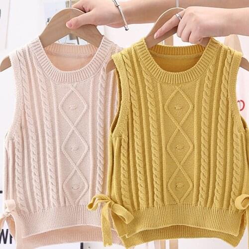 Children Clothing Girls Hooded Jackets Vest Waistcoat Kids Outerwear Vest Autumn Children Warm Knitting Vest Baby Cotton