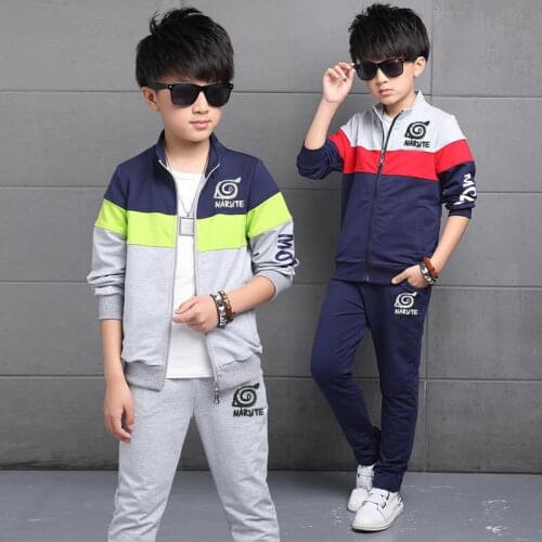 Teen Children Clothes 4-12 year Boys letter print Tracksuit Tops Pants 2PCS Children Spring Outfits Set