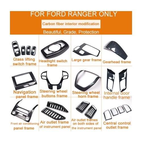 FOR FORD RANGER EVEREST 2015-2018 Car Styling Car Interior Accessories ABS Carbon Fiber Cover Trim YCSUNZ