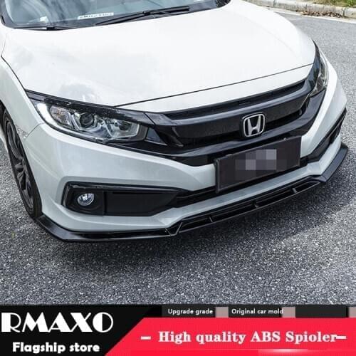 For Honda Civic Body kit spoiler 2019-2020 Honda Civic WJK ABS Rear lip rear spoiler front Bumper Diffuser Bumpers Protector