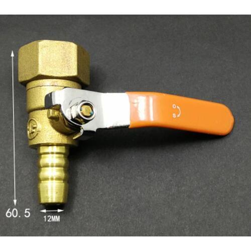 DN15 1/2" BSP Female To 12mm Hose Barb Brass Ball Valve Air Fuel Gas With Long Handle