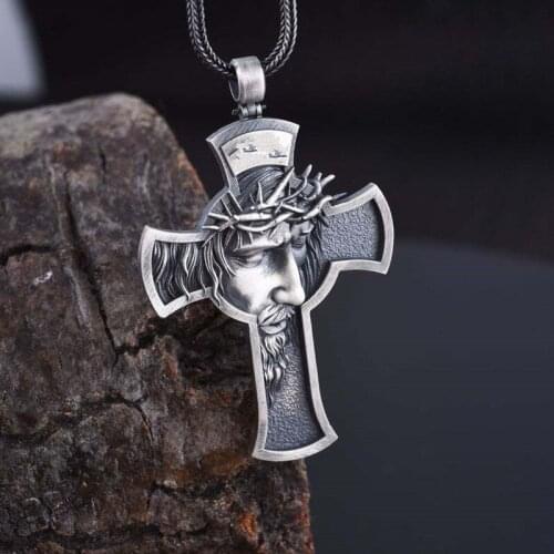 Christian Crown of Thorns Jesus Necklace Cross Pendant Religious Men/Womens Fashion Jewelry Gifts for Girlfriend