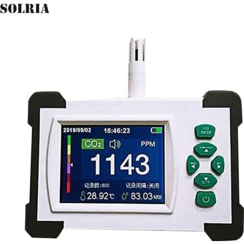 CO2 Meter Tester Digital Carbon Dioxide Detector Air Quality Tester Support Generate and Export PDF File Portable Co2 Detector
