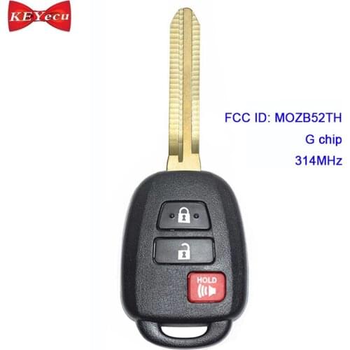 KEYECU for Scion tC iQ for Toyota Yaris 2015 2016 Remote Key Fob MOZB52TH 314MHz G chip