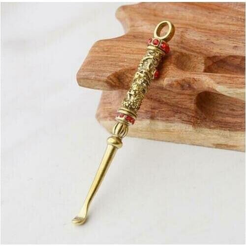 China brass Earwax spoon small statue