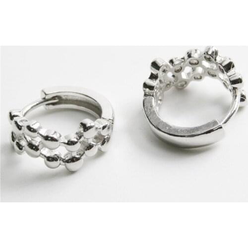 Korean Cool Style Round Hollow Earrings Fashion Refined Temperament Silver Color Earrings Daily Match with Holiday Gifts