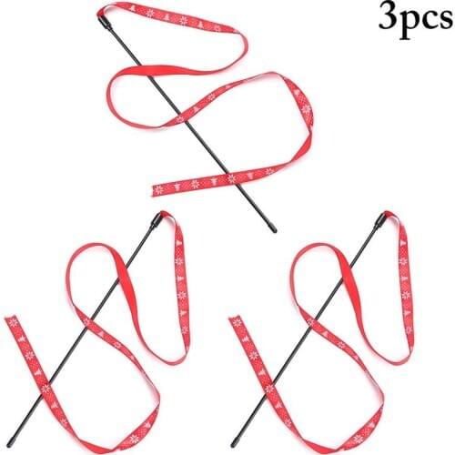 Legendog 3Pcs/Set Cat String Wand Toys Flexible Cat Interactive Wand Cat String Toy For Xmas Pet Supplies Cat Favors