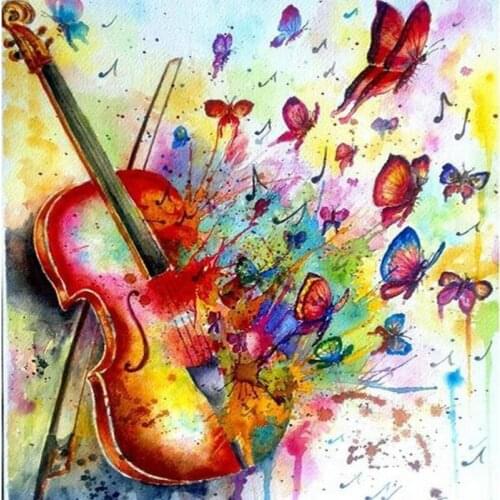 MHD Diamond Painting Color guitar butterfly Diy Diamond Embroidery Mosaic Handmade Kits Animal Pattern Home Decor Guitar