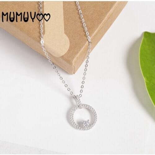 2020 Fashion Fewelry High Quality SWA 1:1 Austrian Crystal circle with Crystal Pendant Necklace Romantic Gift For Women