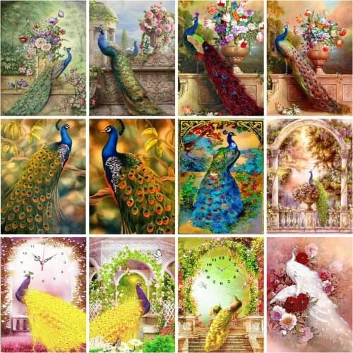 MomoArt 5D DIY Diamond Painting Peacock Cross Stitch Diamond Embroidery Full Square Drill Animal Mosaic kits Sale Wall Decor