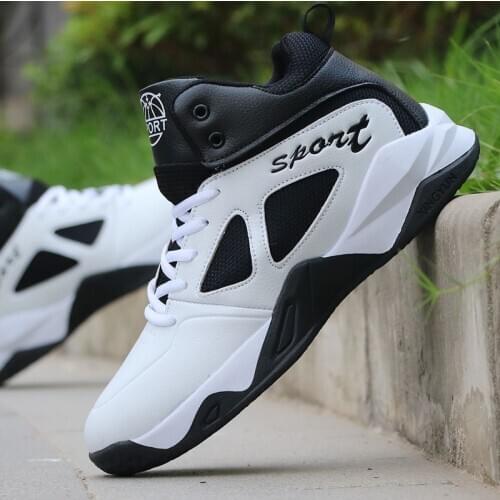 New Brand Basketball Shoes Men High-top Sports Shoes Cushioning Hombre Athletic Mens Mesh Sneakers Comfortable Black Shoes Male