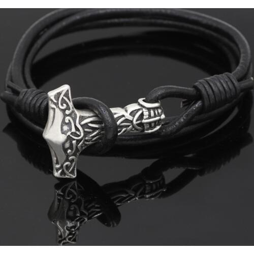 Mens Viking Thor Celtic Irish Knot Elegant Thor Hammer Bracelet