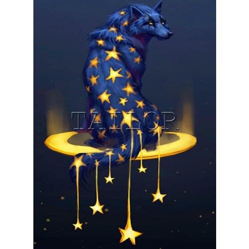 Full square Home Decor Gift Cuadros haft diamentowy 5D diamond painting Cross stitch kit set Mosaic animal Wolf color landscape