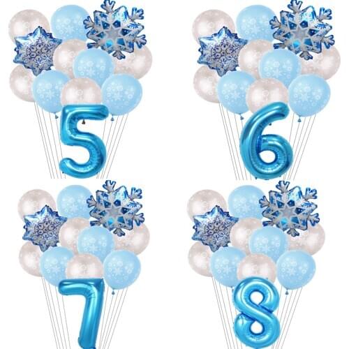 13pcs Christmas Snowflake number Balloons set Birthday party Supplies Kids Toys Xmas New Year Wedding baby shower party favors