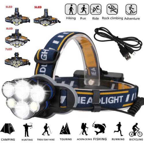 5/6/7/8 LED Led Headlamp Headlight Headlamp T6+XPE+COB LED Head Lamp Flashlight Torch Head Light Lantern Headlight Dropship