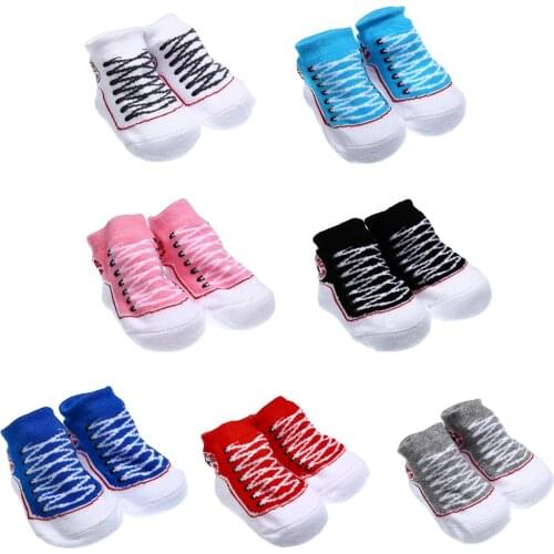Anti Slip Cotton Socks Shoes Slippers Socks For 0-6 Month Newborn Baby Boy Girl Cartoon Baby Socks Striped Ankle Sock Calcetines