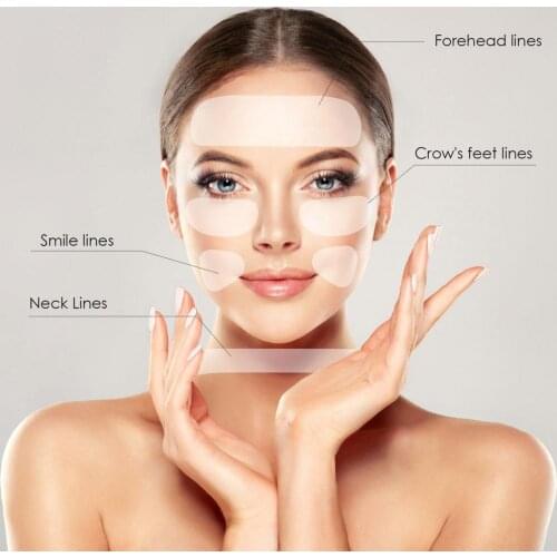 The New 10 PCS/Set Reusable Silicone Anti-wrinkle Face Forehead Sticker Cheek Chin Sticker Facial Patches Wrinkle Remover Strips
