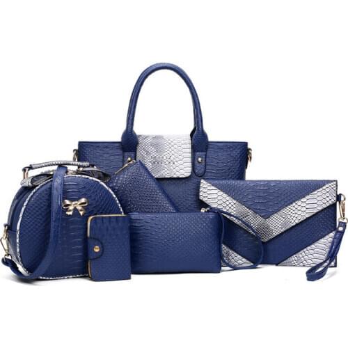 2020 New Fashion Womens Handbag Shoulder Bags Totes Messenger Bag Purse Leather 6Pcs/set One Shoulder Crossbar Versatile