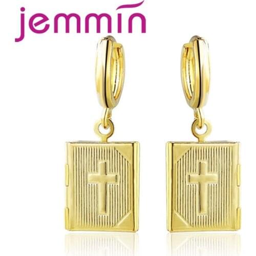 New Design Charms Boucle Foreille Femme 925 Sterling Silver Cross Drop Earrings For Women Girls Birthday Jewelry