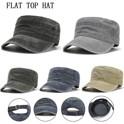 Solid Spring Summer Cap Women Outdoor Unisex Denim Hats Casual Soldier Visor Sun Protection Flat Caps