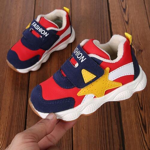 2019 Spring Autumn Cotton Boys Girls Casual Shoes PU Leather Thicken Children Shoes Snow Boots Waterproof Kids Sneakers With Fur