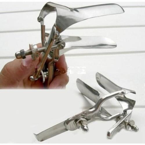 Stainless Steel Vaginal Speculum Scope Inspecting Enlargement Gear Dilator Genitals Medical Themed Toy Bondage Bdsm Sex Toy