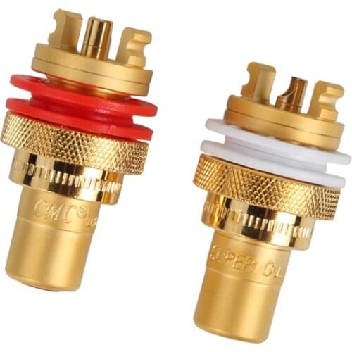 HIFI CMC 805-2.5F-G RCA socket pure copper plating gold signal lotus mother