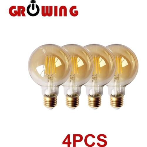 4pcs/lot Chrismas Hot Size Filament Bulb G80 E27 6w 2700k Bombillas 220v-240v Chrismas Decor Vintage Lamp Home Decoration
