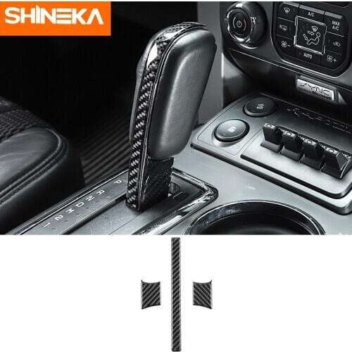 SHINEKA Car Accessories Gear Shift Knob Automatic Lever Cover For Ford F150 2009-2014 Carbon Fiber Gear Knob Stick Shifter